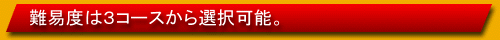 難易度は3コースから選択可能。